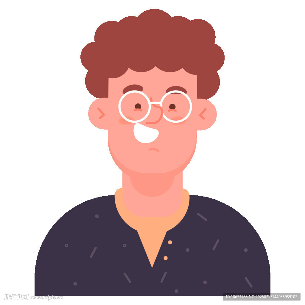 戴眼镜的微笑男子