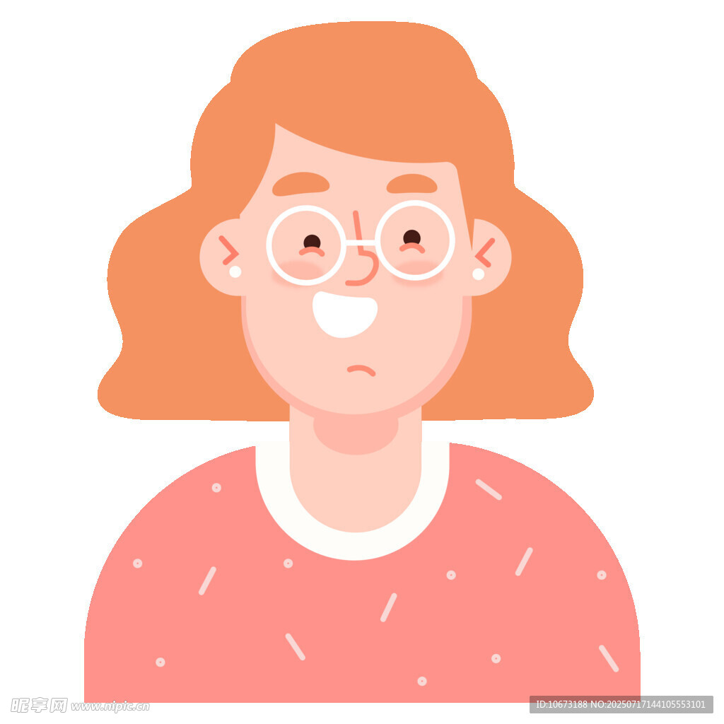 戴眼镜的红发微笑女士