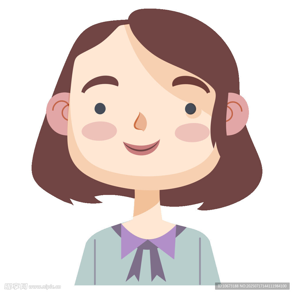 微笑短发女孩头像
