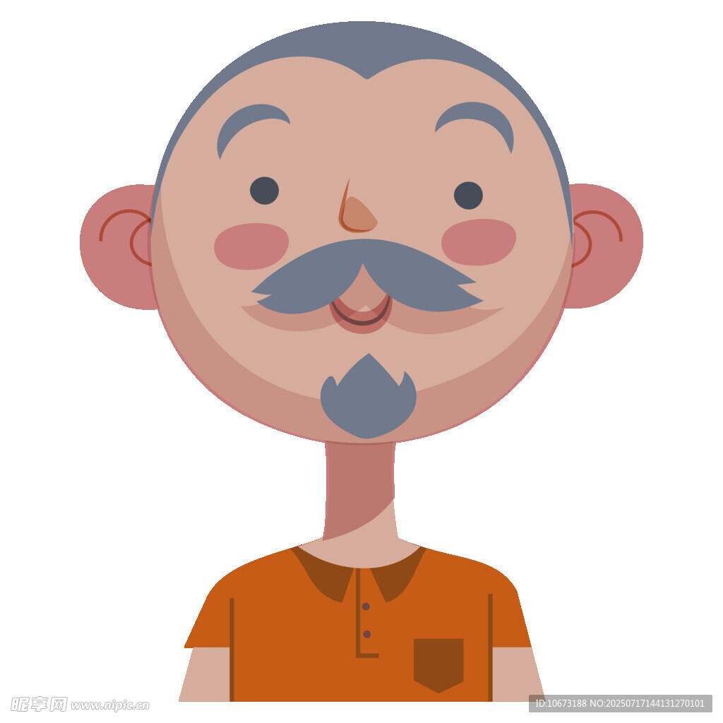 卡通风格的微笑老人头像