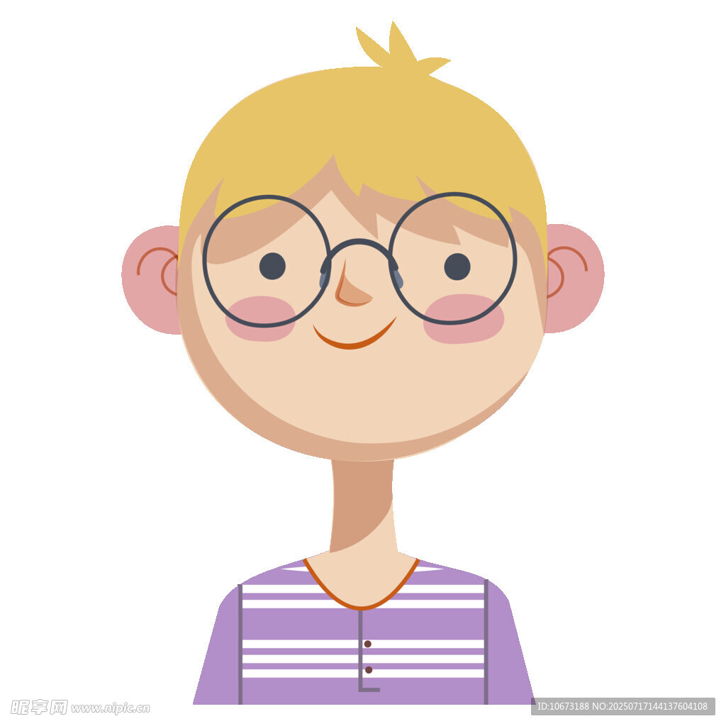 戴眼镜的条纹衫小男孩
