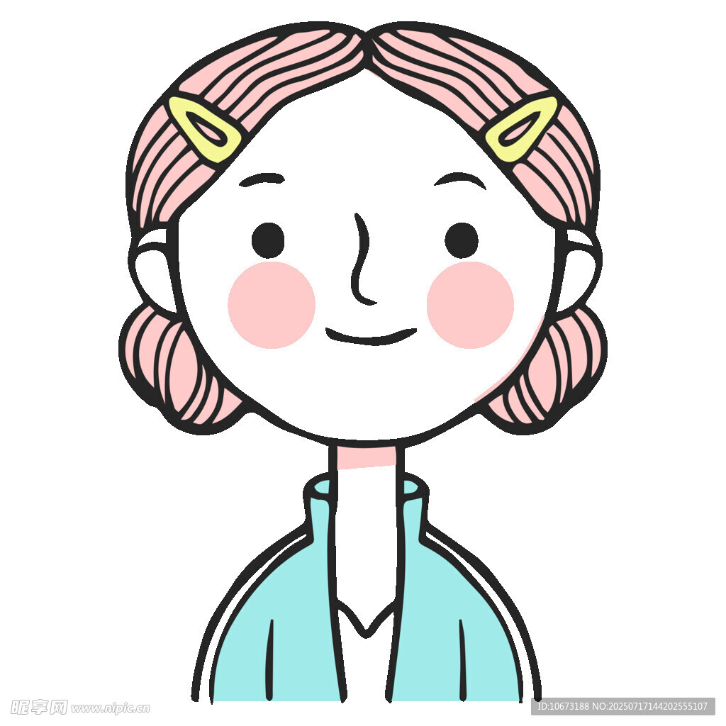 扎双辫的可爱女孩