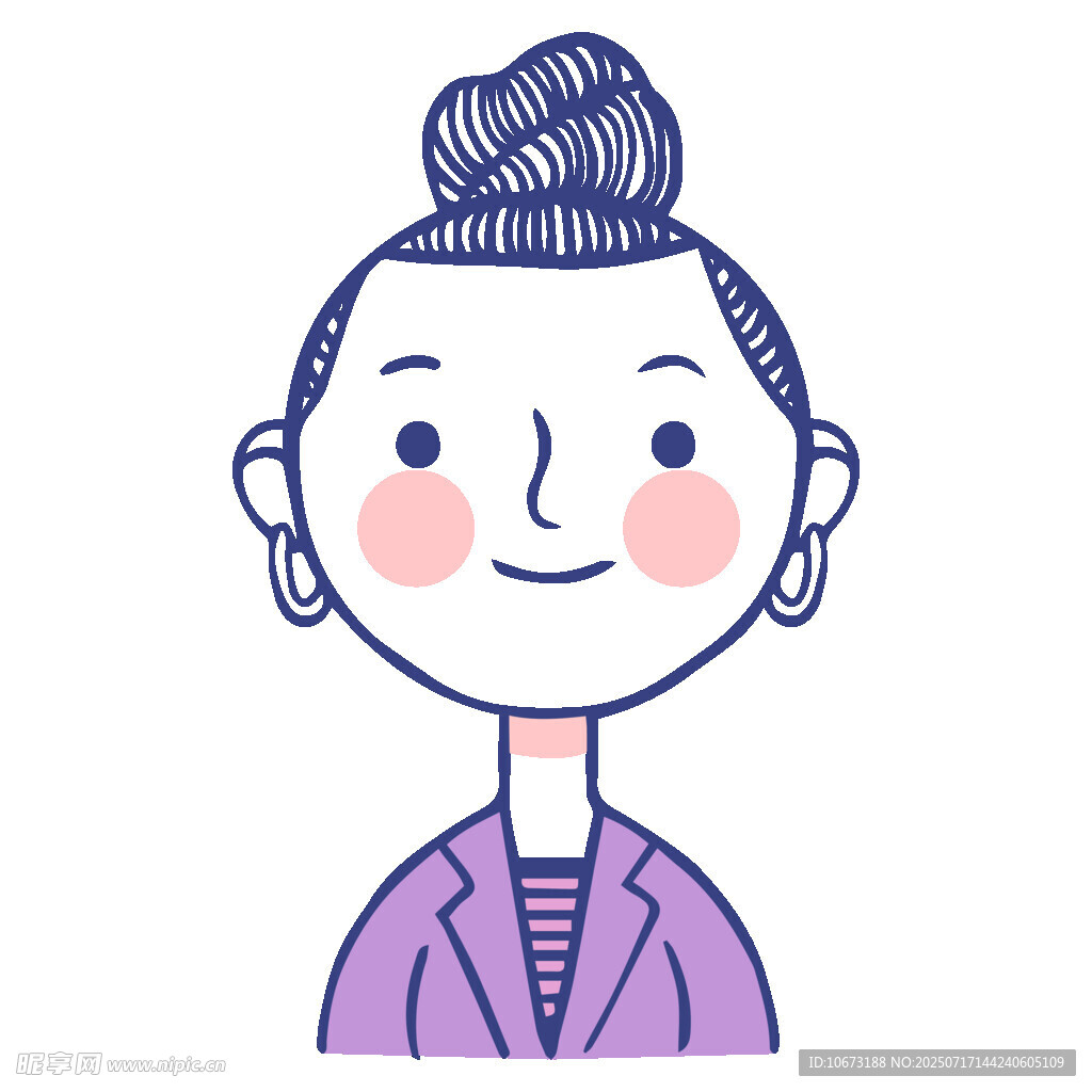 扎发髻的可爱紫衣女孩