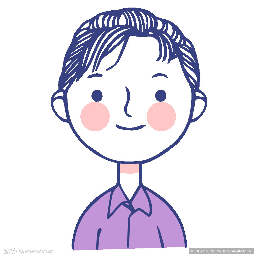 卡通风格微笑男士头像