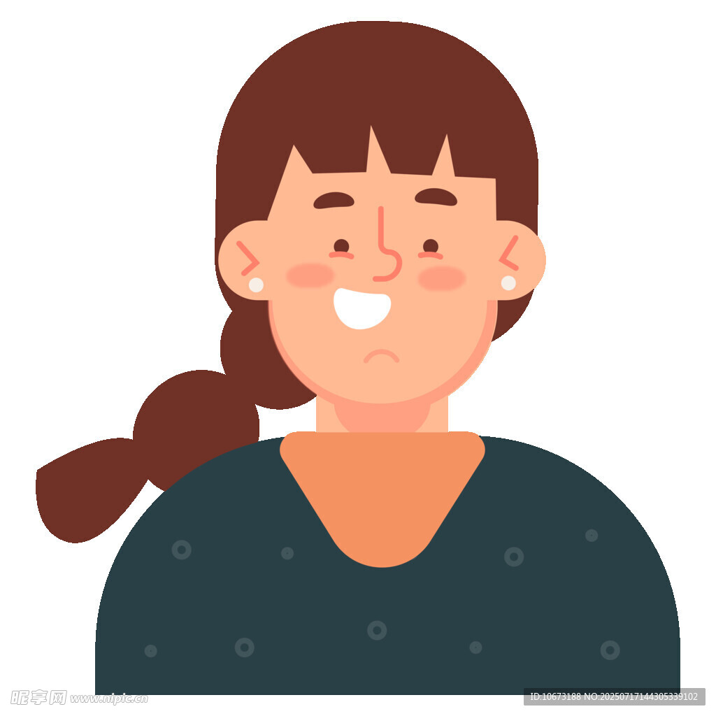 扎马尾微笑的女性