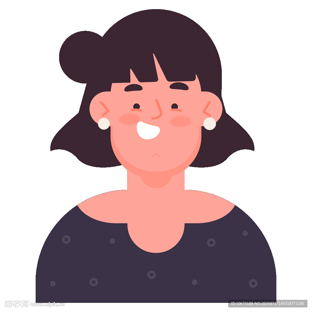 微笑的短发女性形象