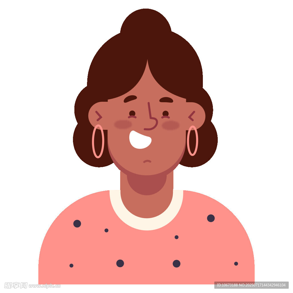 微笑的波点上衣女士
