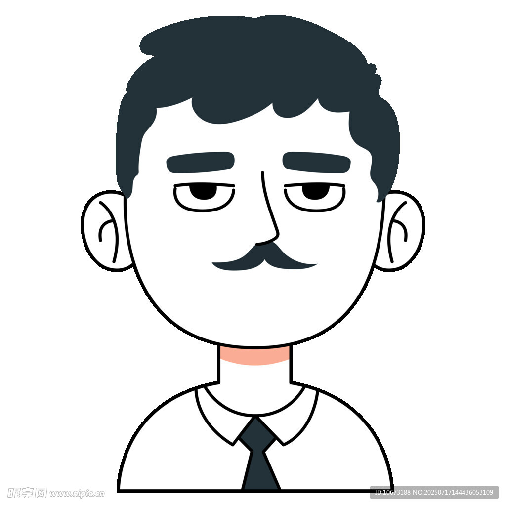 留小胡子的商务男子头像