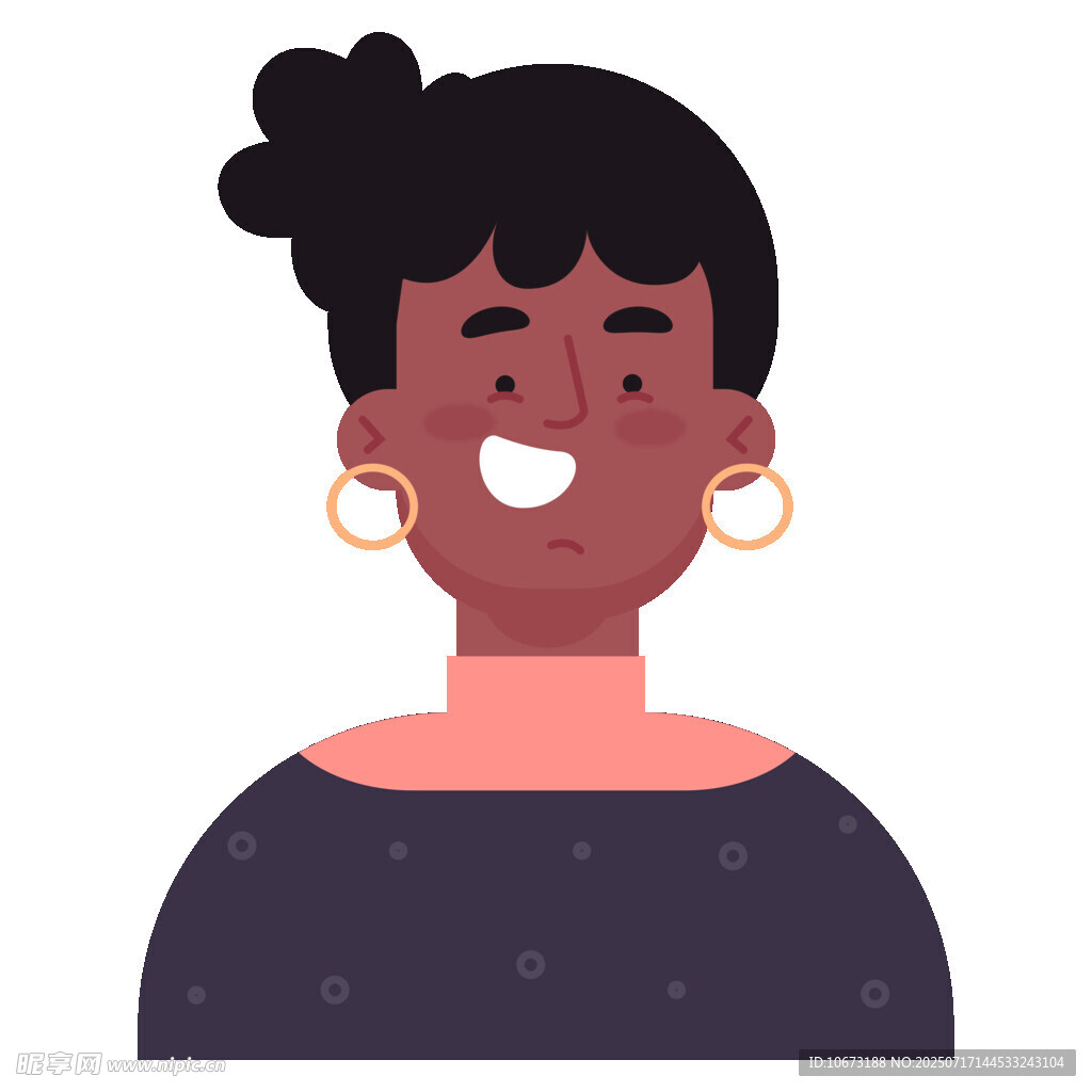 微笑的黑人女性头像