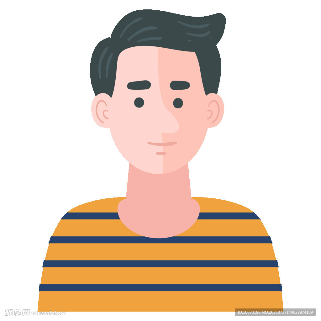 穿条纹上衣的男性头像