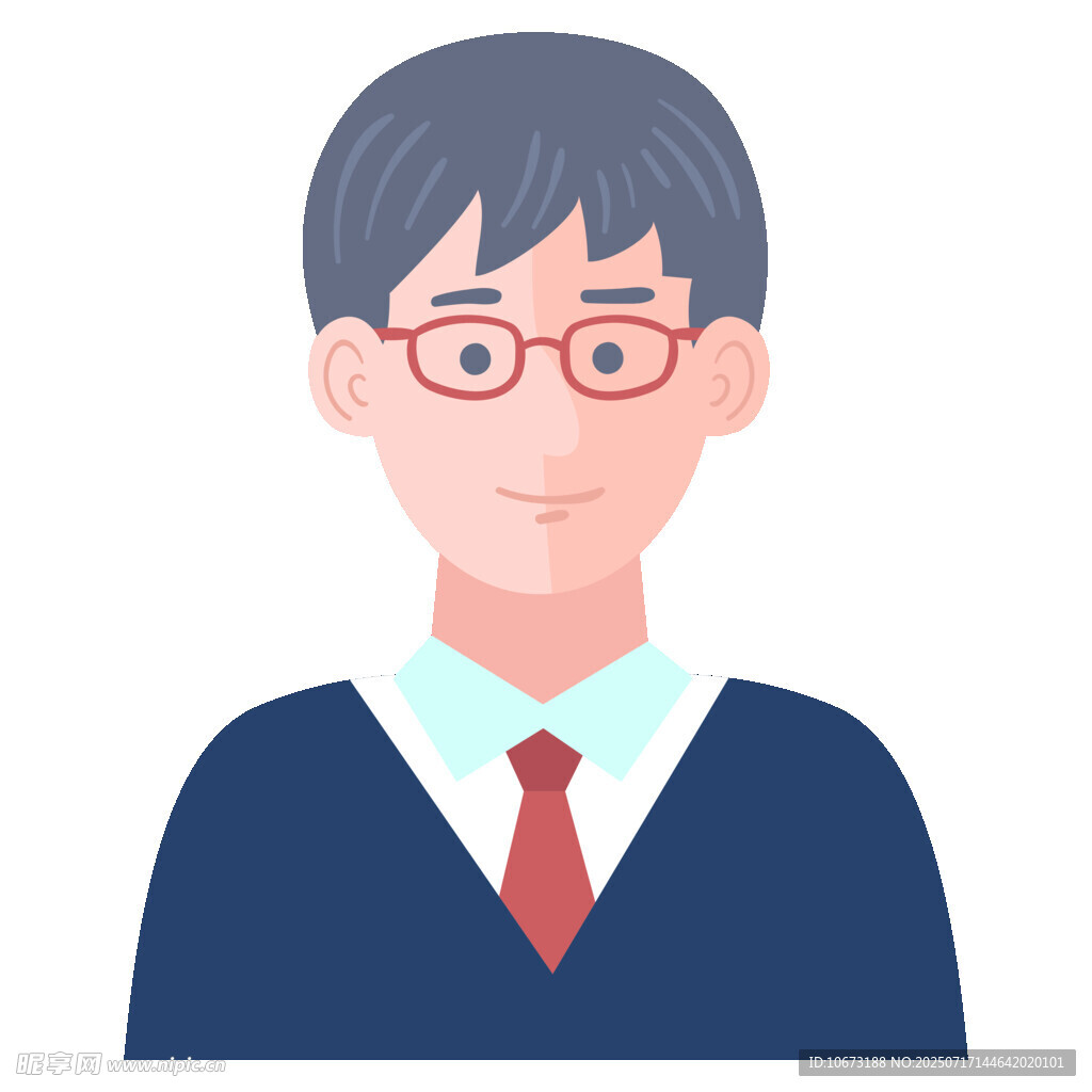 戴眼镜的商务男士形象