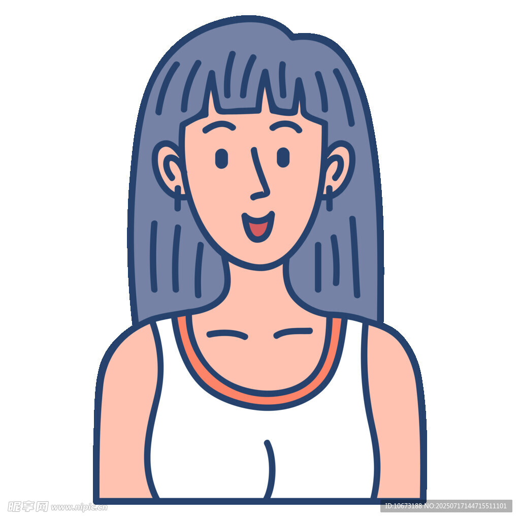 微笑的短发女性形象