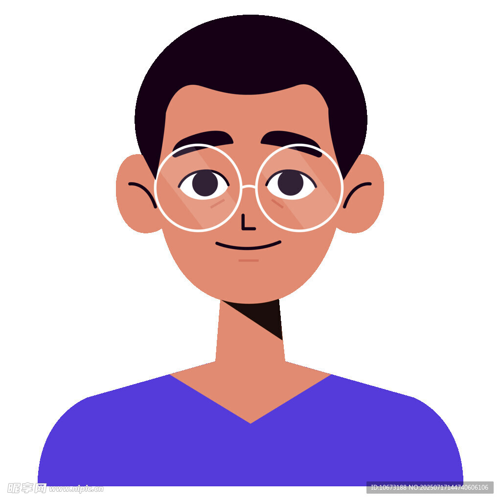 戴眼镜的男性卡通形象