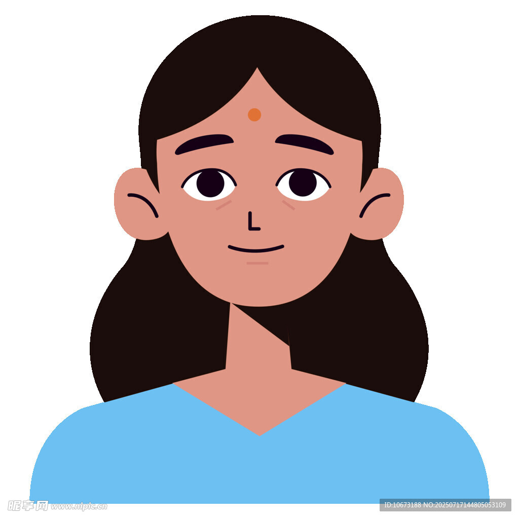 微笑蓝衣女性头像