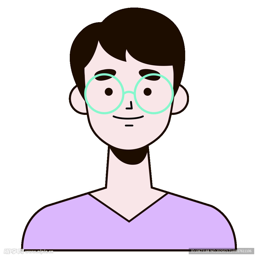 卡通风格男性头像