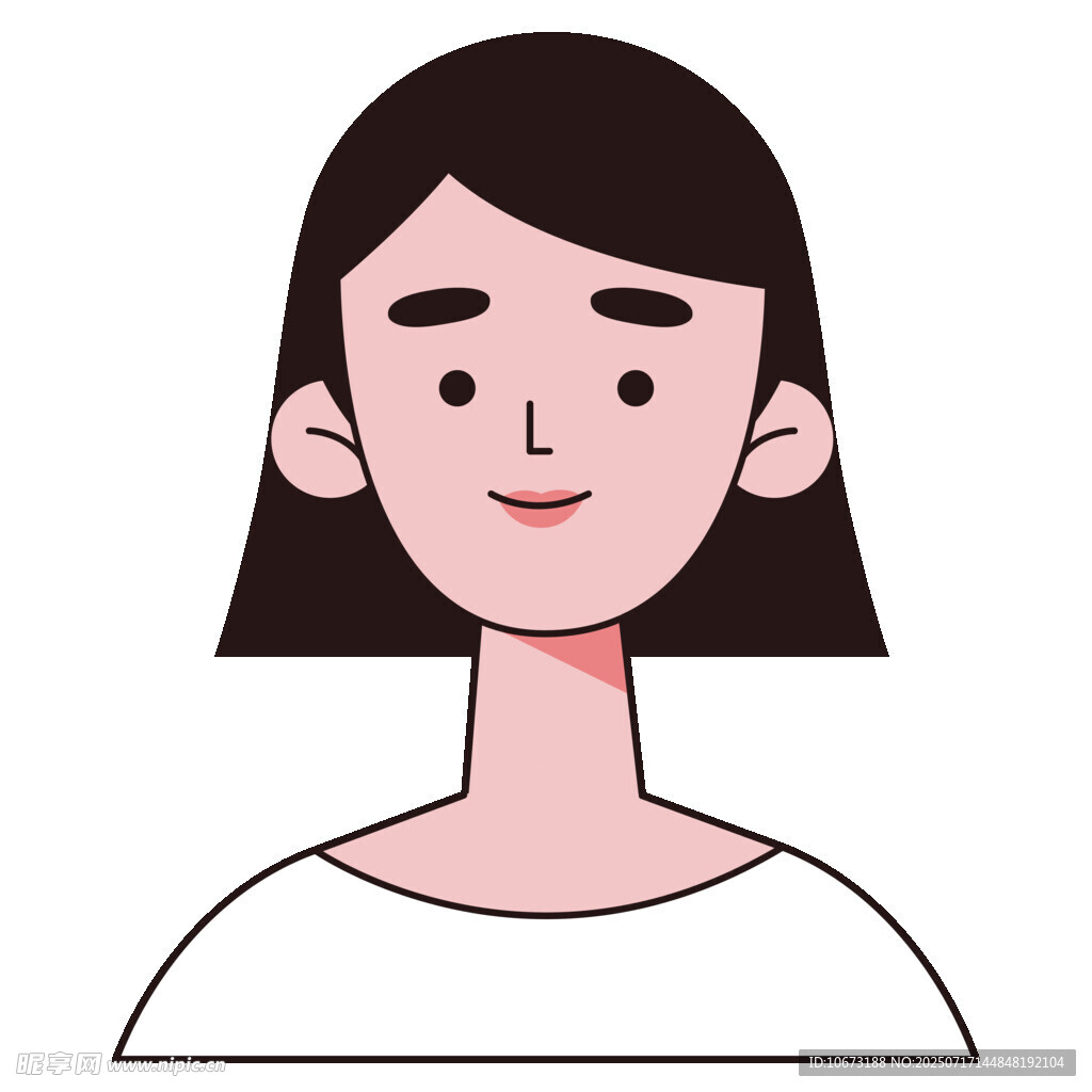 短发微笑女性头像