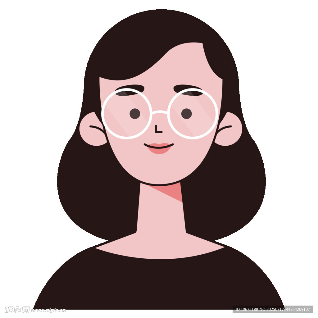 戴眼镜的微笑女性头像