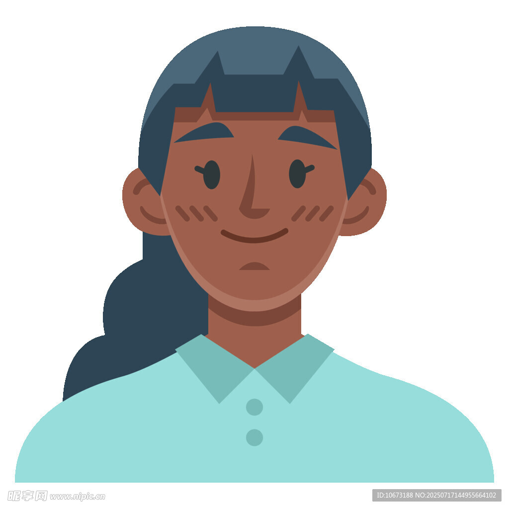 微笑的扎马尾女性
