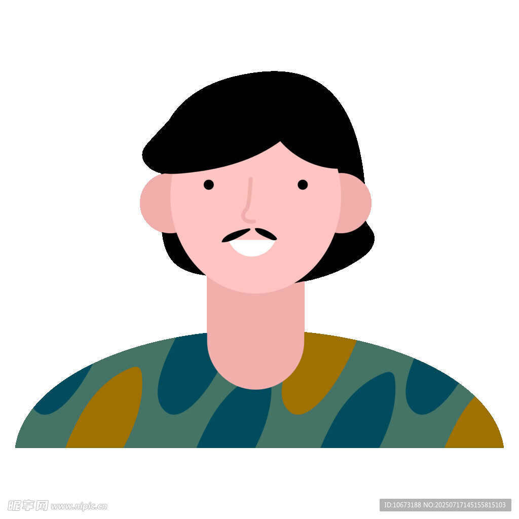 留小胡子的男士头像