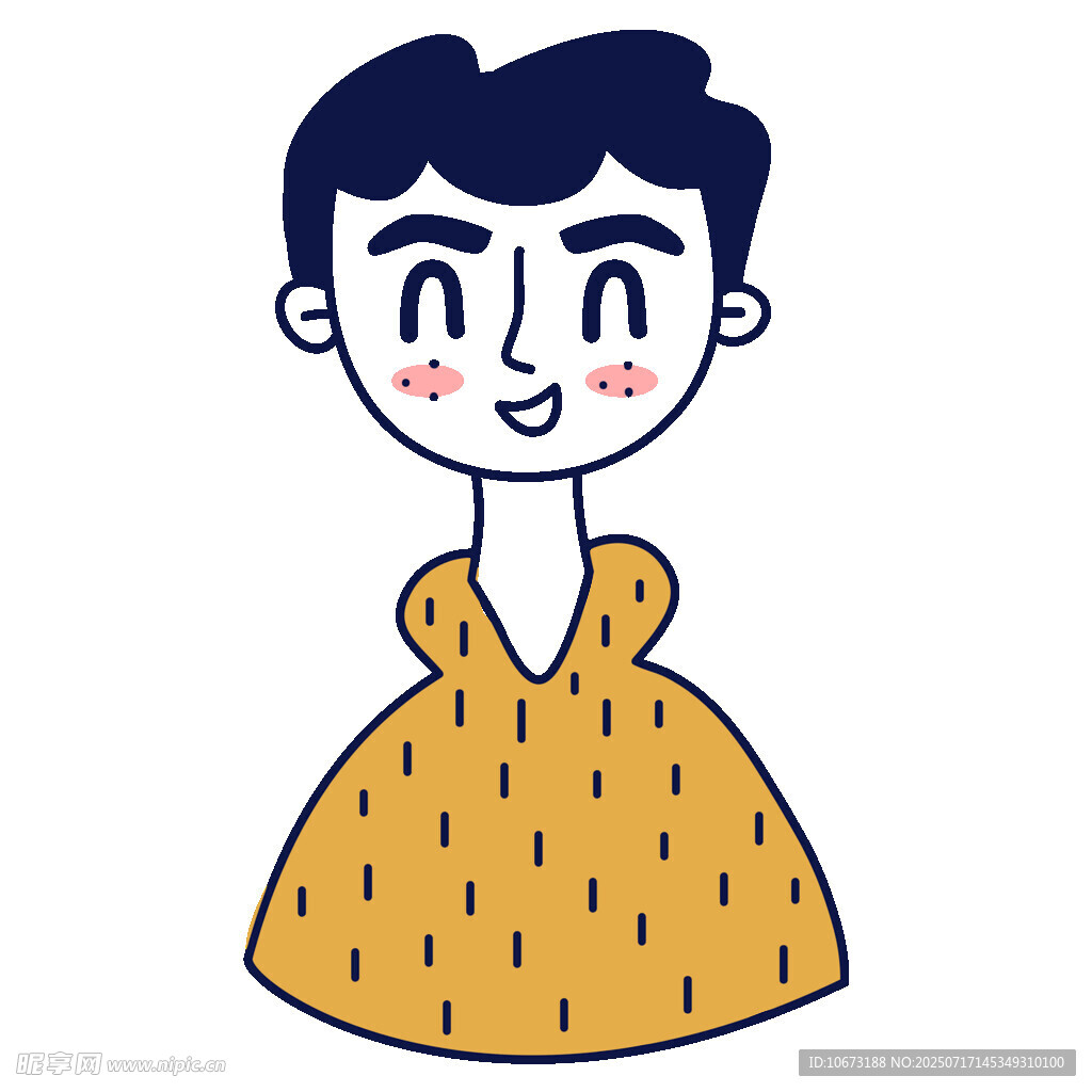 穿黄色衣服的卡通男孩