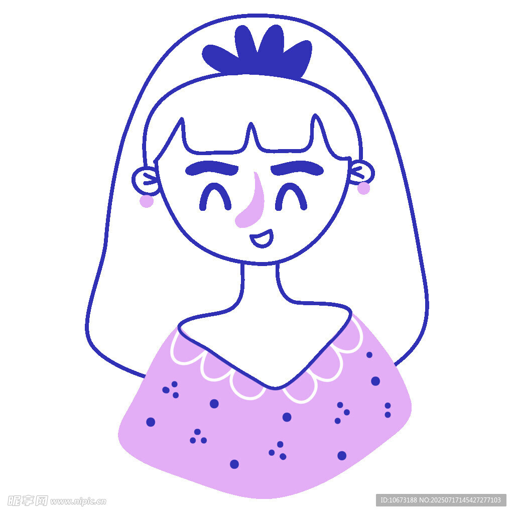 戴皇冠的可爱女孩形象