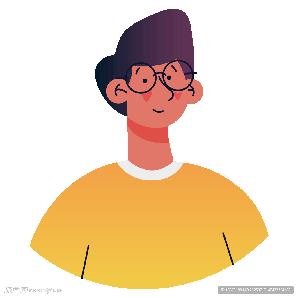 戴眼镜的微笑男子