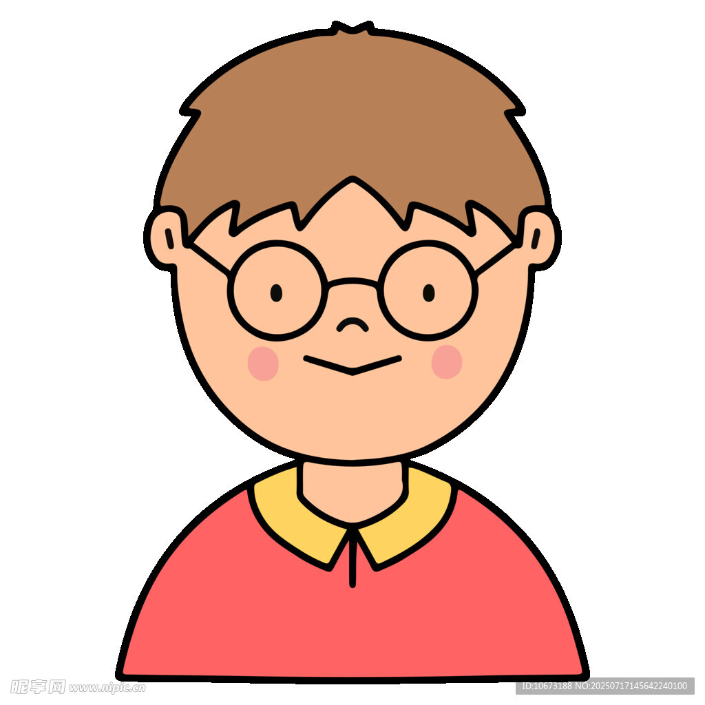 戴眼镜的红衣男孩头像