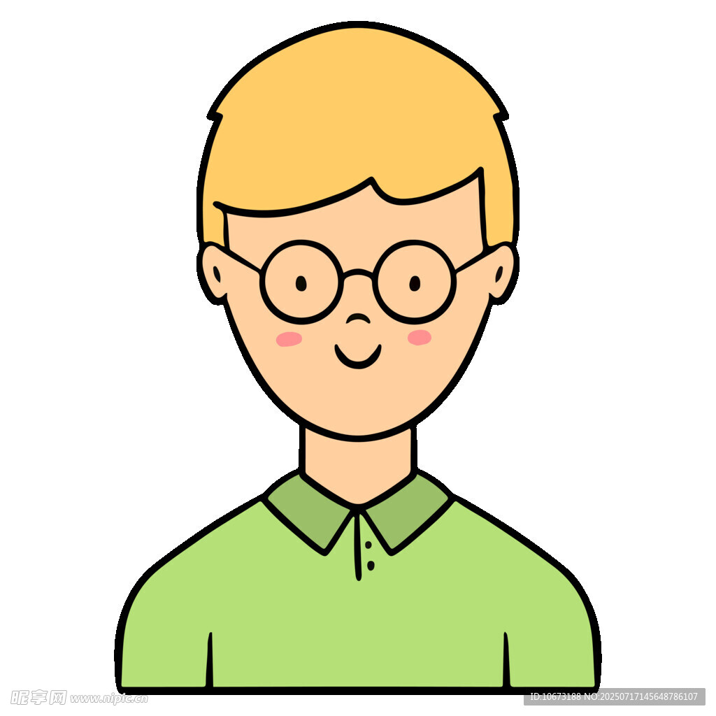 戴眼镜的绿衣男子头像