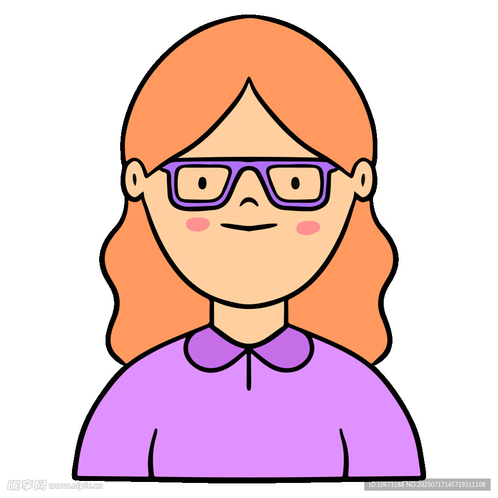 戴眼镜的紫色上衣女士