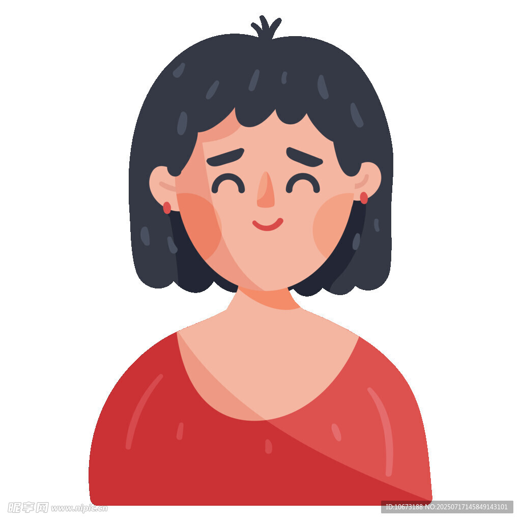 微笑红衣女士头像