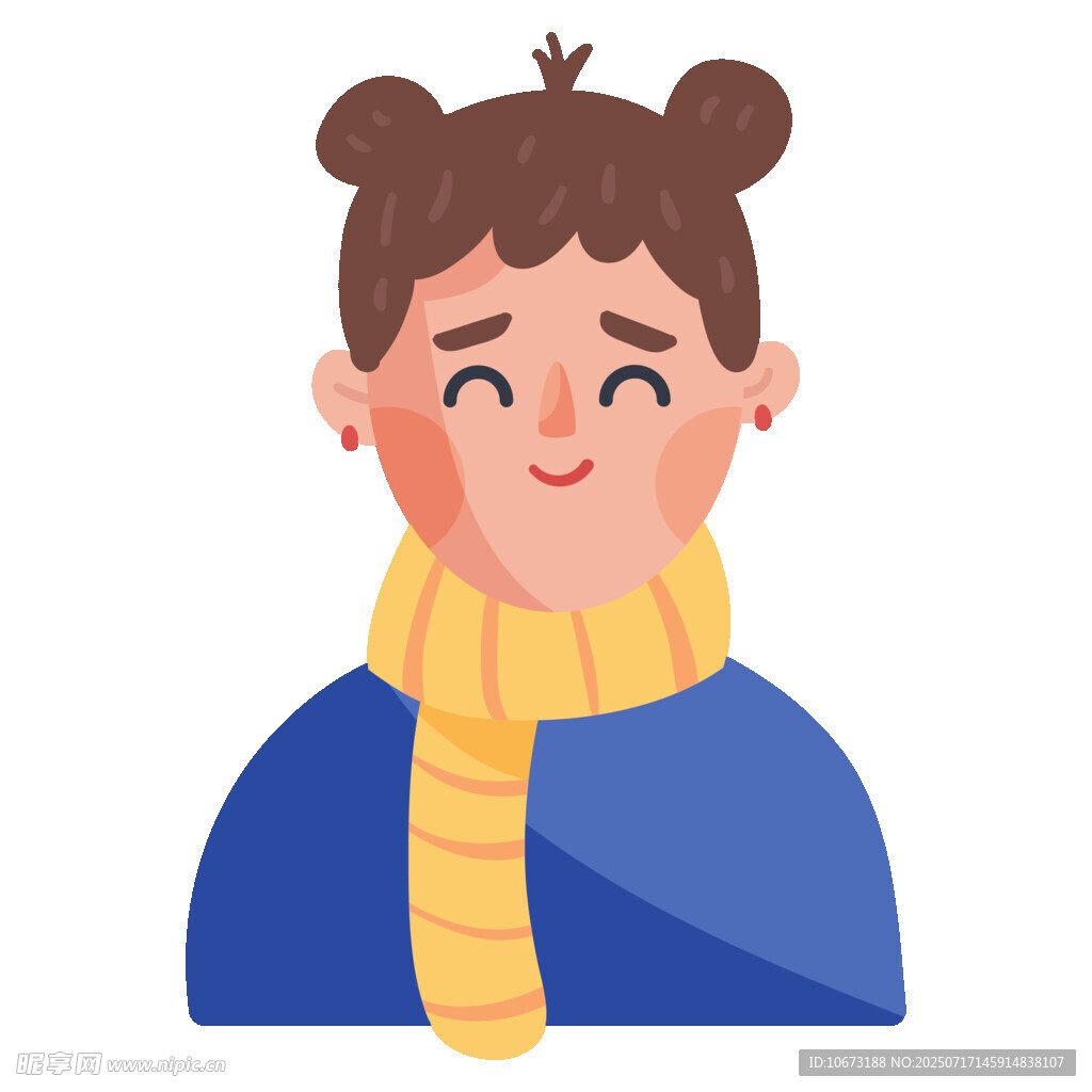戴围巾微笑的可爱女孩