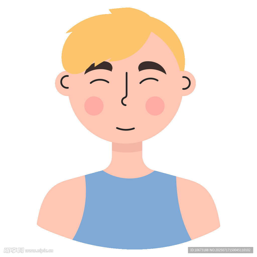 微笑的穿蓝背心男孩