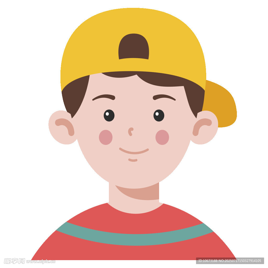 戴黄帽的微笑男孩