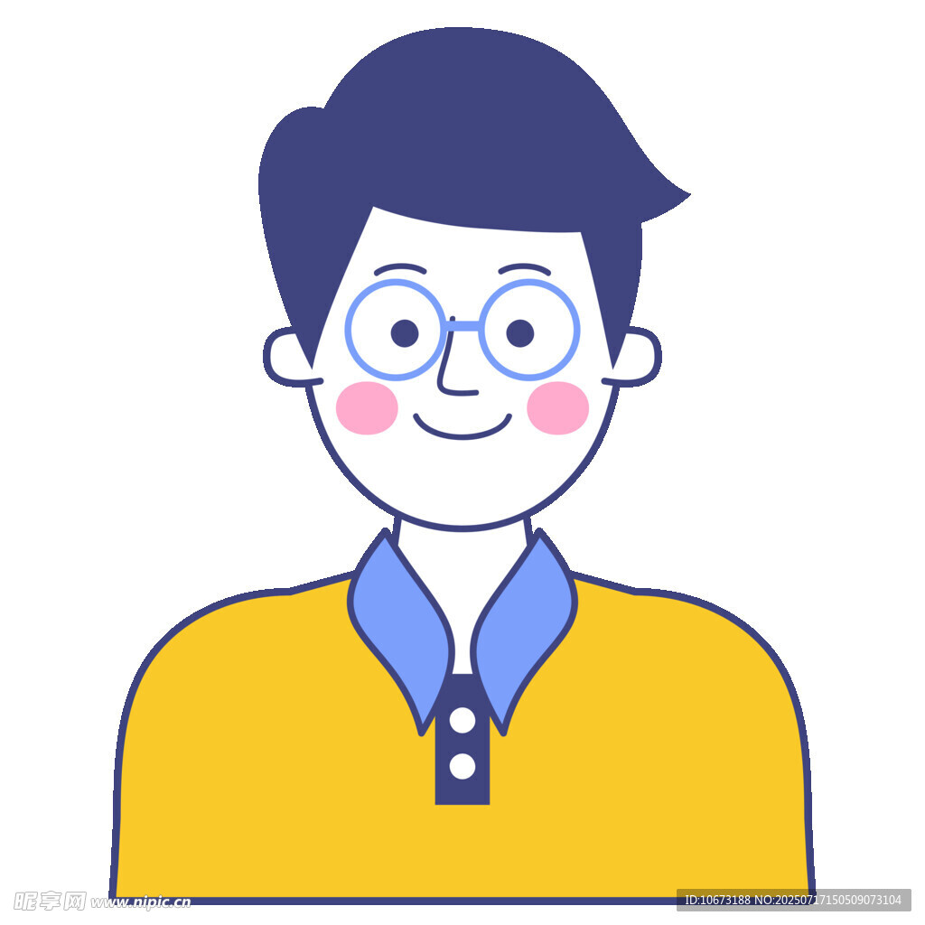 戴眼镜的微笑男孩