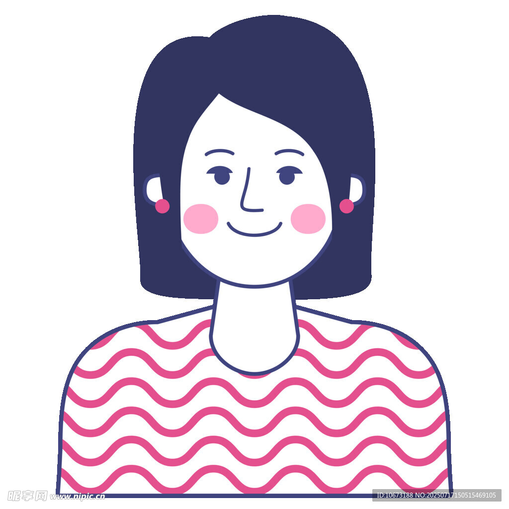 微笑的条纹上衣女孩