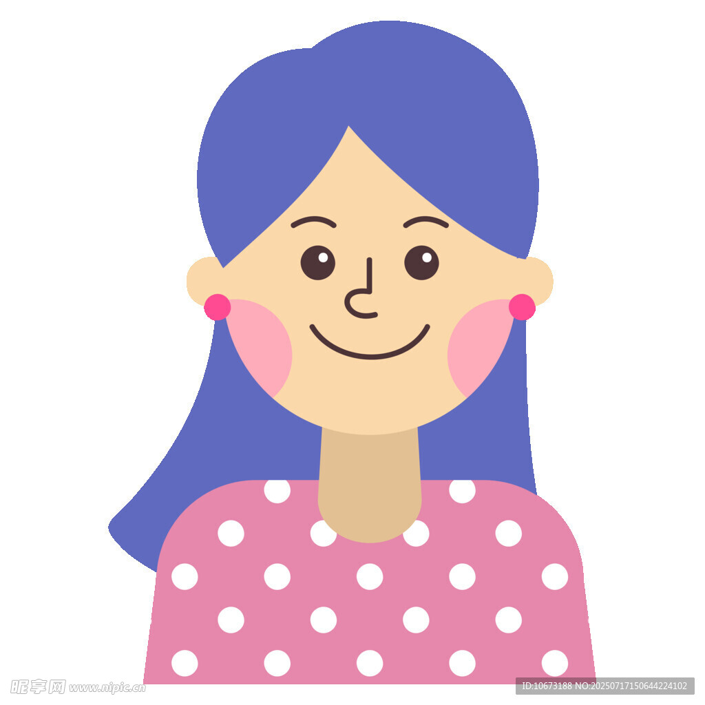 微笑的波点上衣女孩