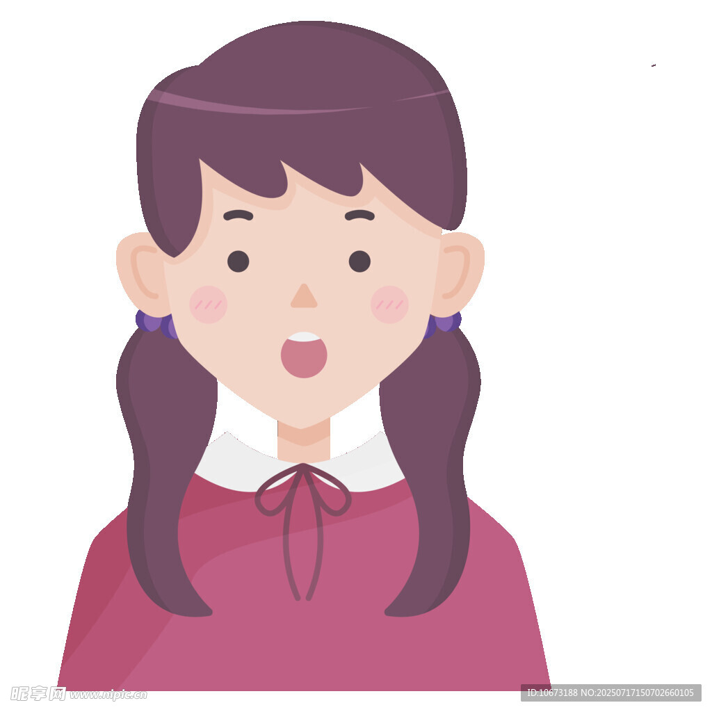 扎双马尾的惊讶女孩