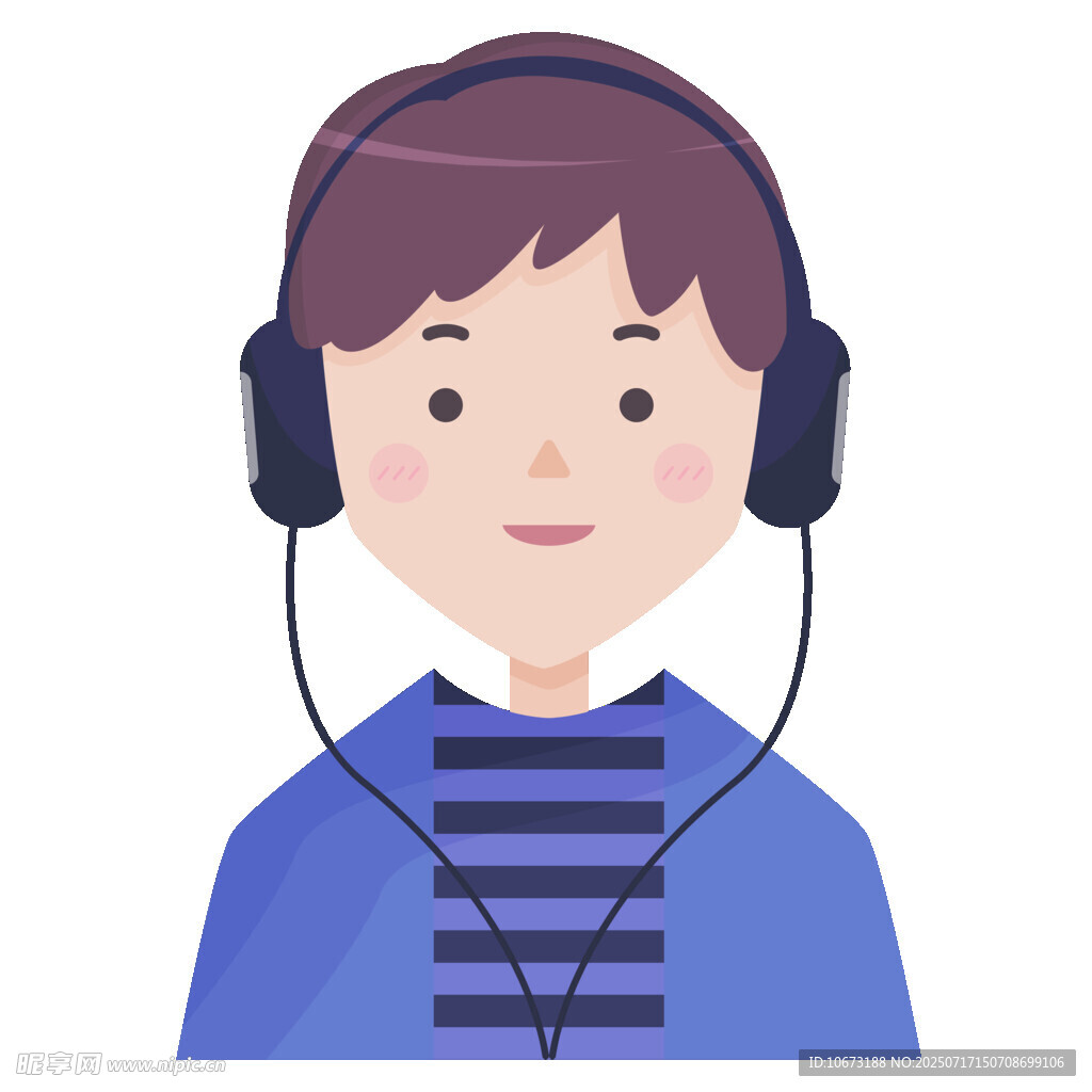 戴耳机的男孩