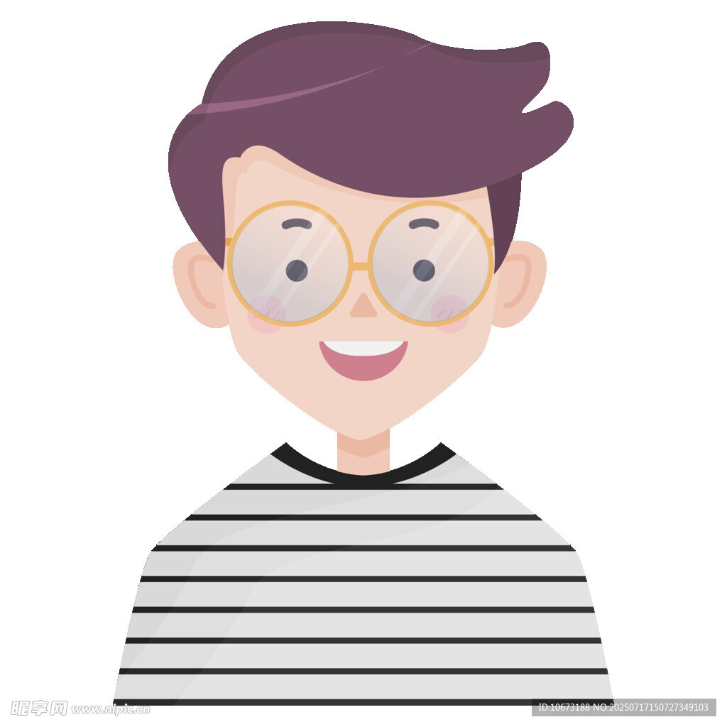 戴眼镜的条纹衫男孩