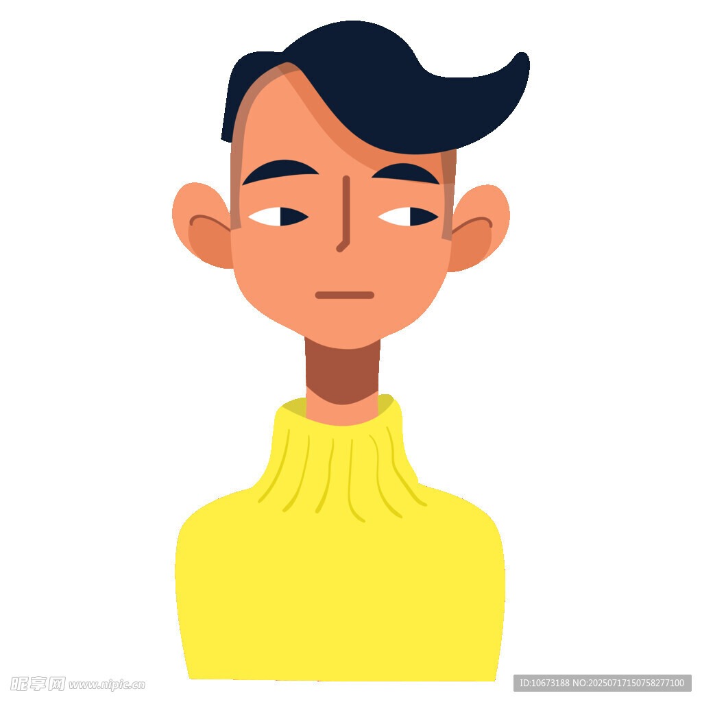 穿黄毛衣的卡通男子头像