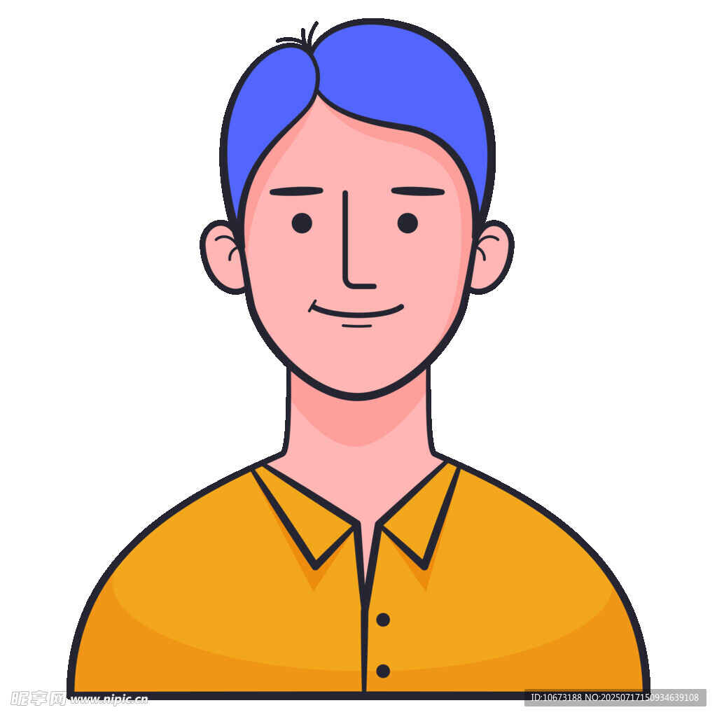 穿黄衣的蓝发男子头像