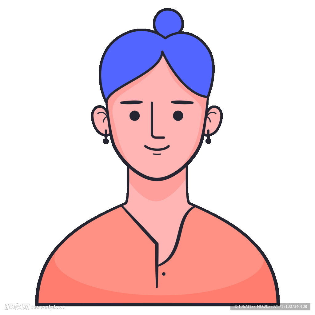 蓝发女士头像