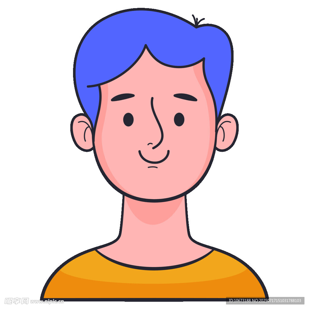 蓝发男子头像