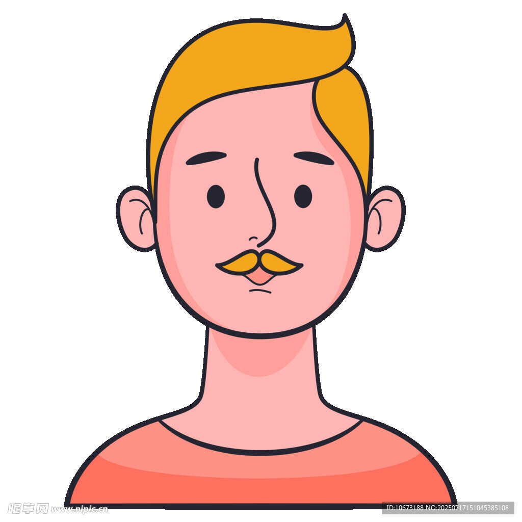 留小胡子的男性头像