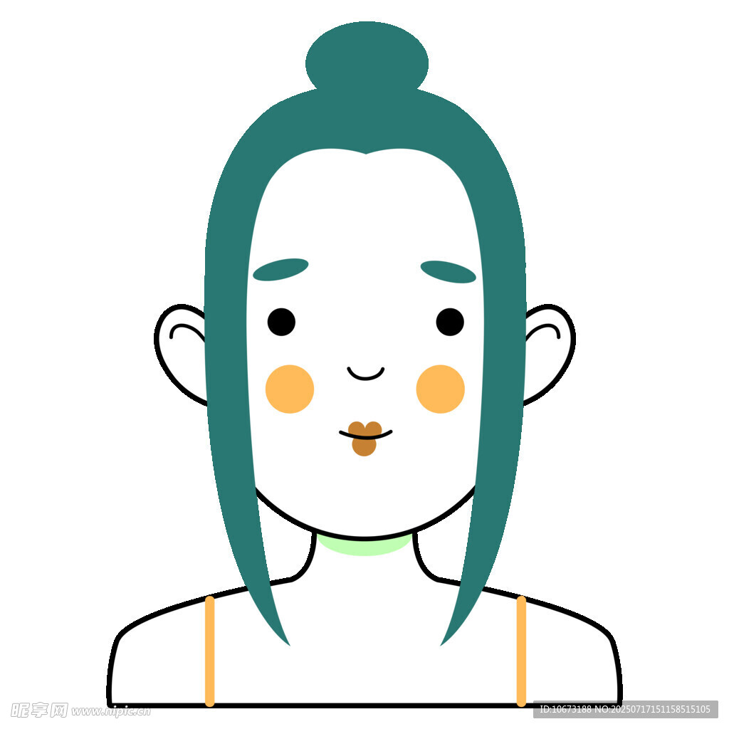扎发女孩可爱表情