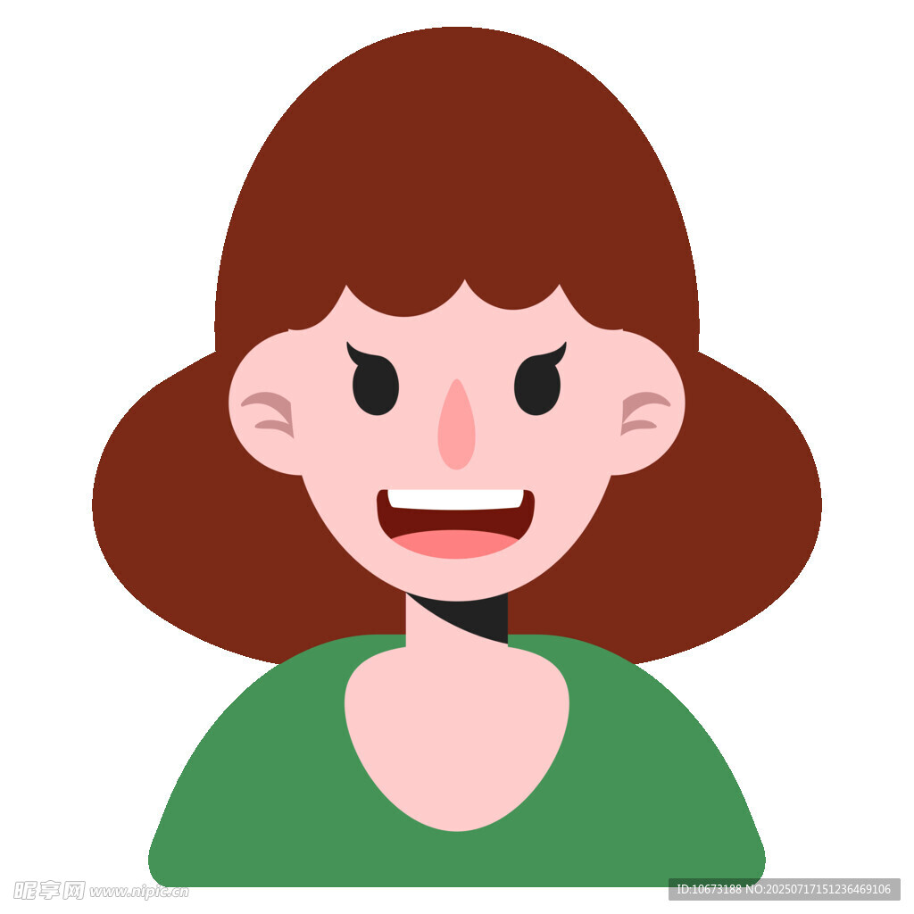 微笑的绿衣女士头像