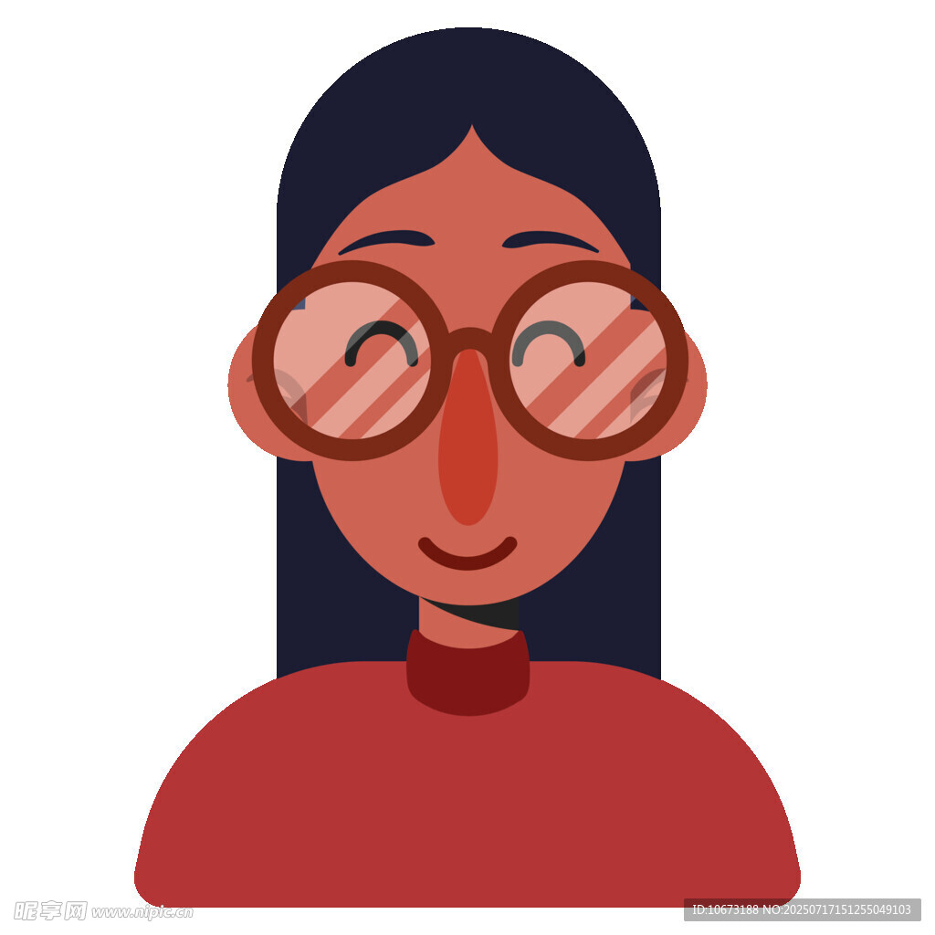 戴眼镜的红衣女士头像