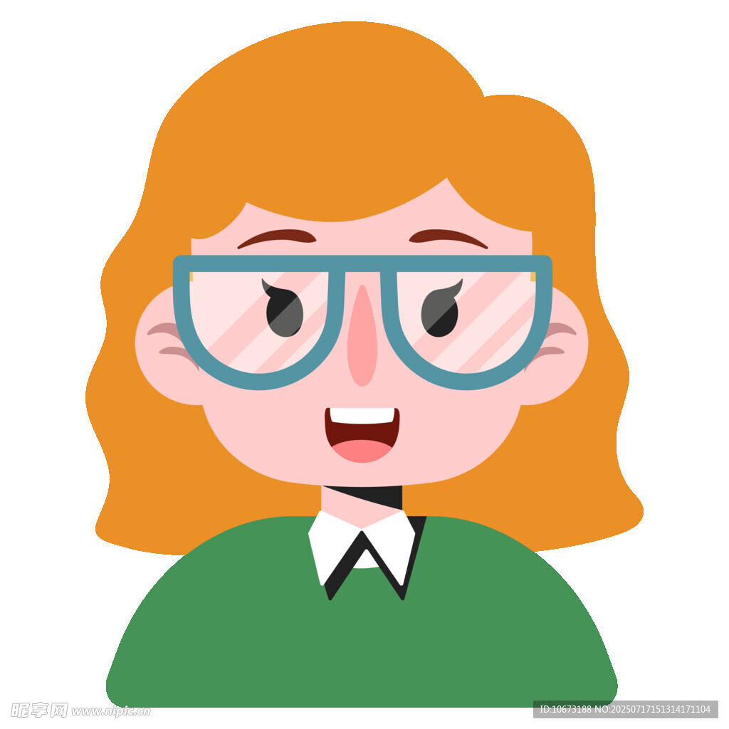 戴眼镜的微笑女性