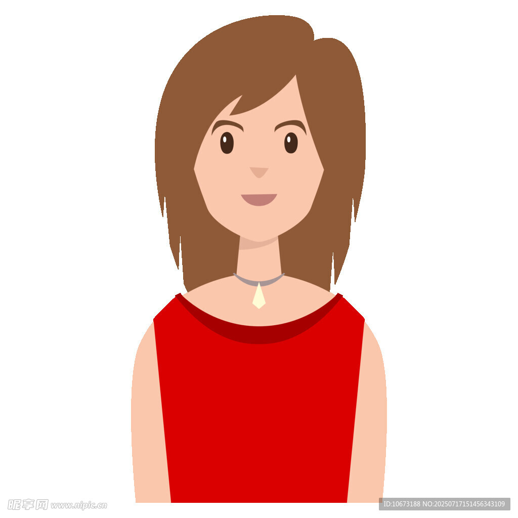 红衣短发女性头像