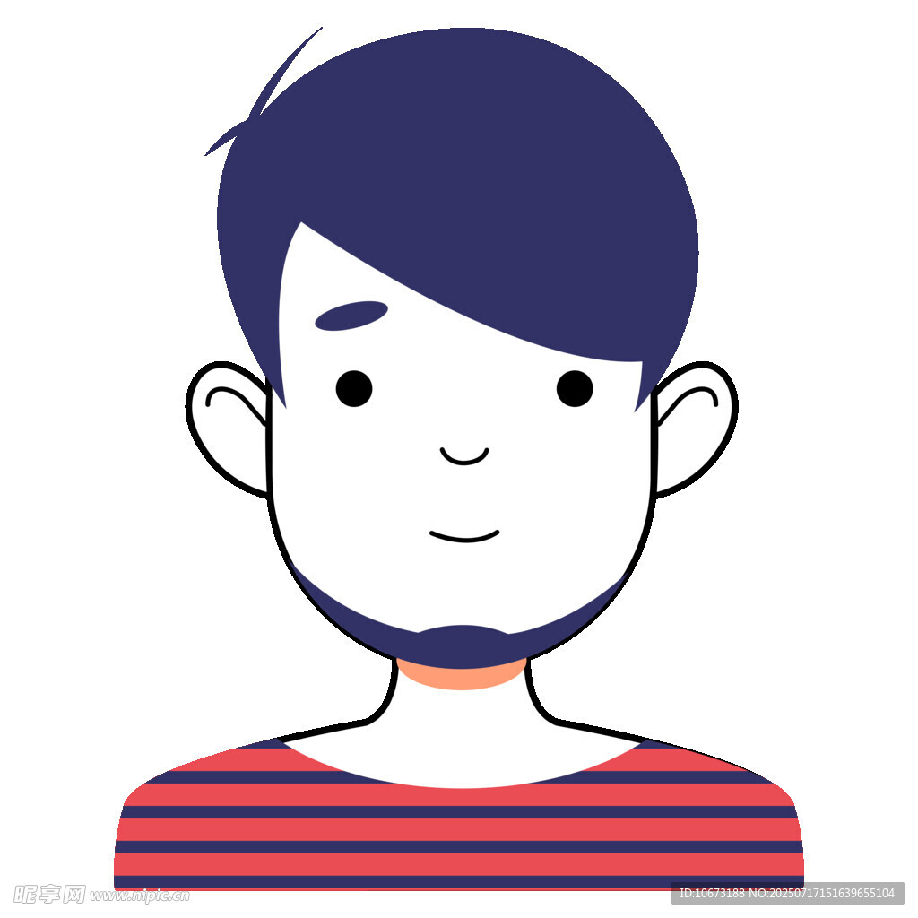 穿条纹衫的短发男子